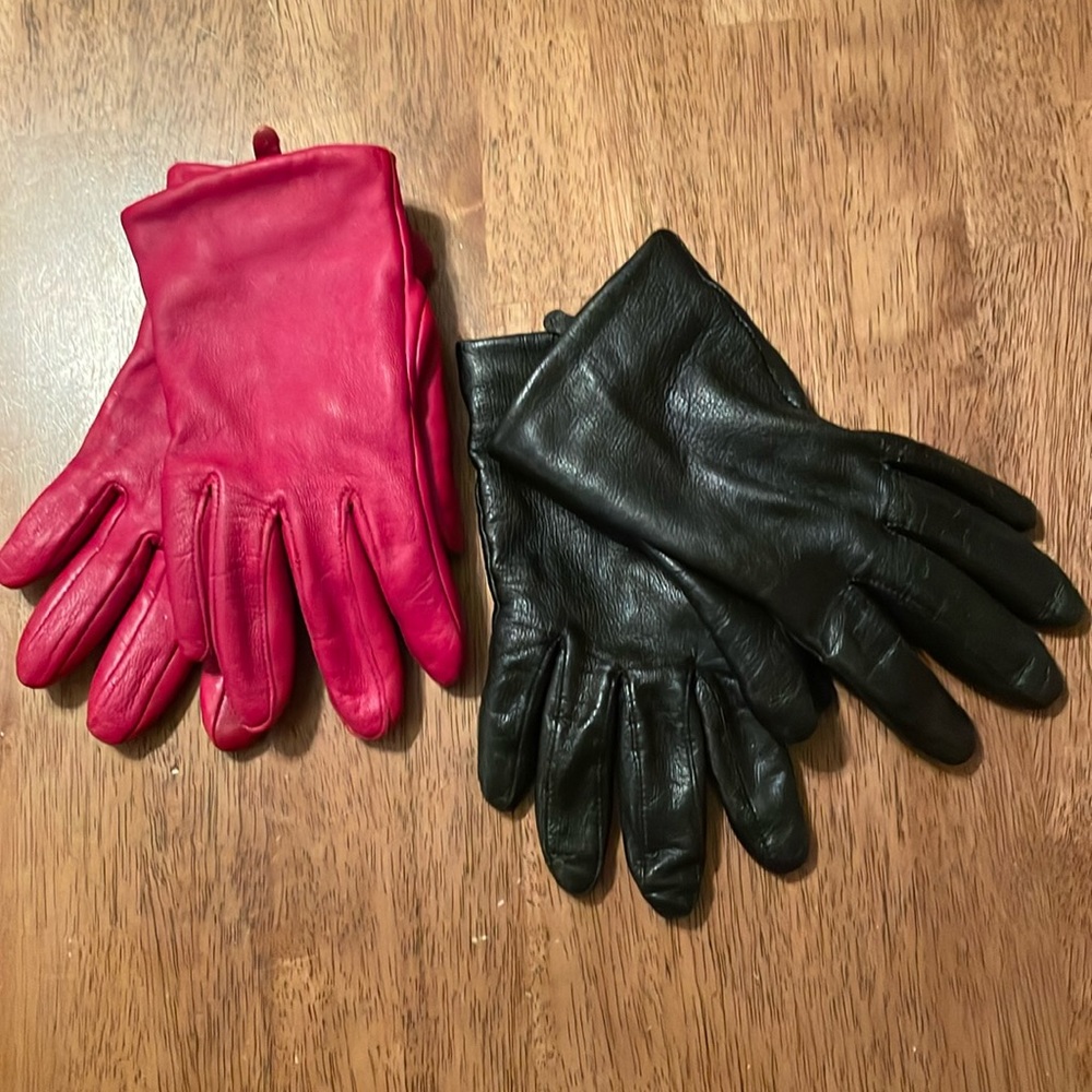 Leather gloves 2 pair